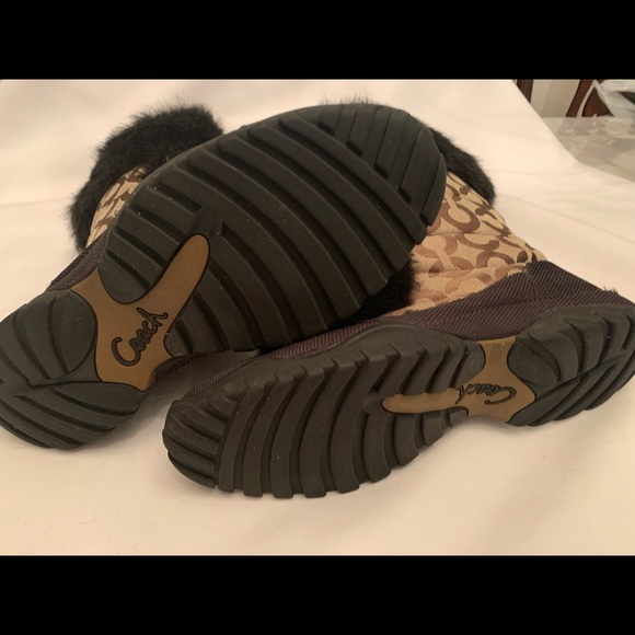 Coach Jennie Signature Boots With Real Rabbit Fur - Picture 6 of 7